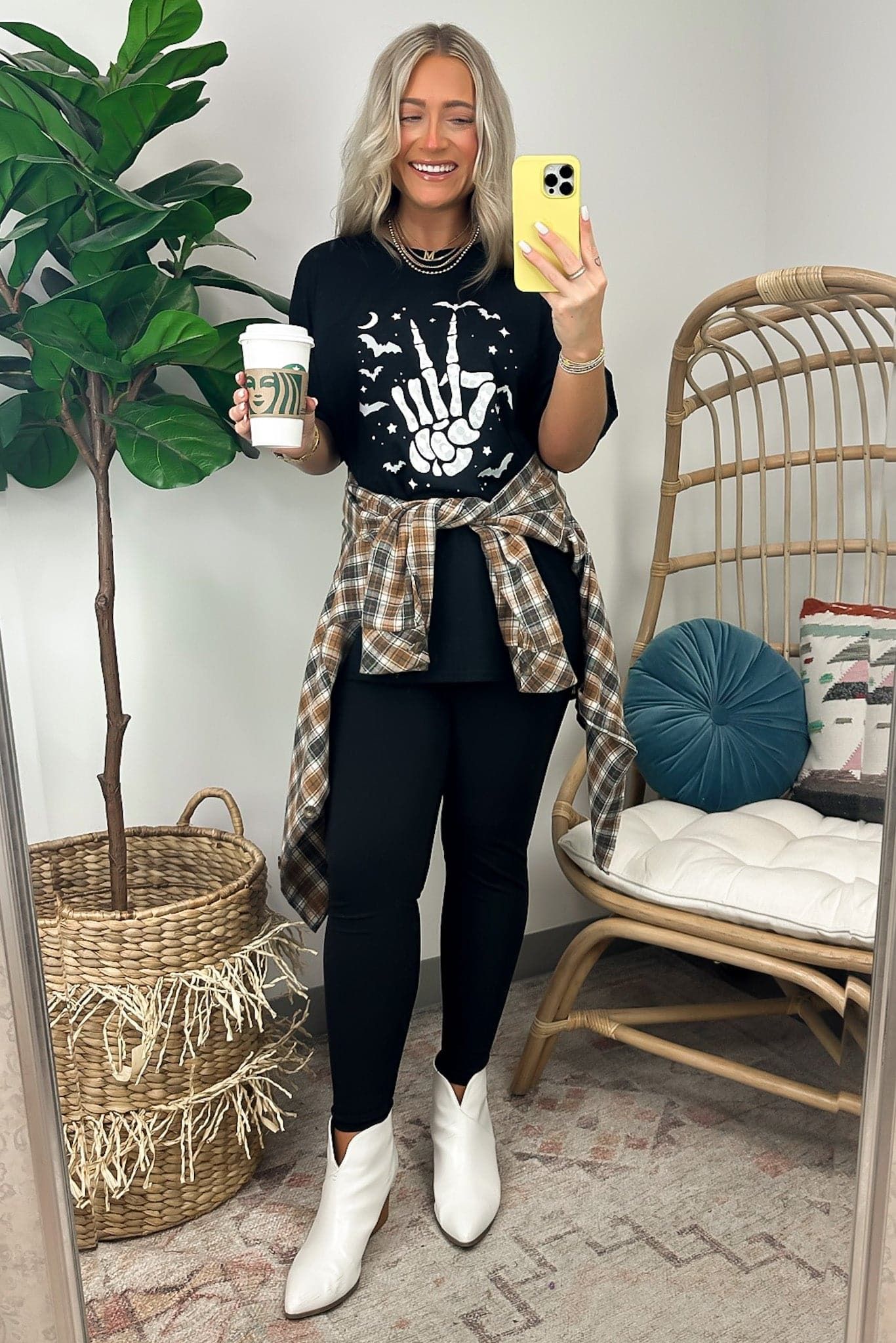 Peace Skeleton Hand Graphic Tee - BACK IN STOCK sold by Madison + Mallory product image thumbnail 3