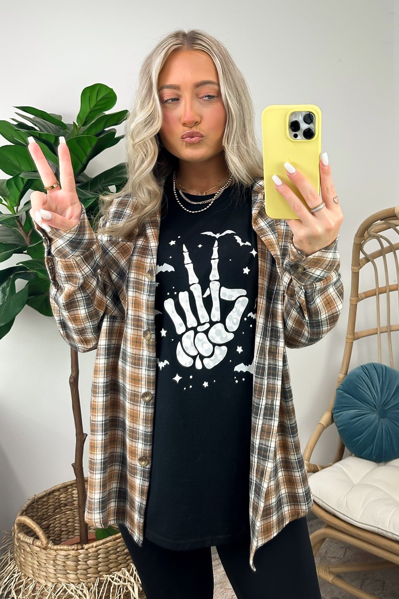 Peace Skeleton Hand Graphic Tee - BACK IN STOCK sold by Madison + Mallory product image thumbnail 7