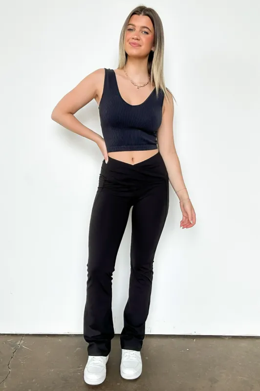 Calle Crossover Waistband Flare Leggings - FINAL SALE sold by Madison + Mallory