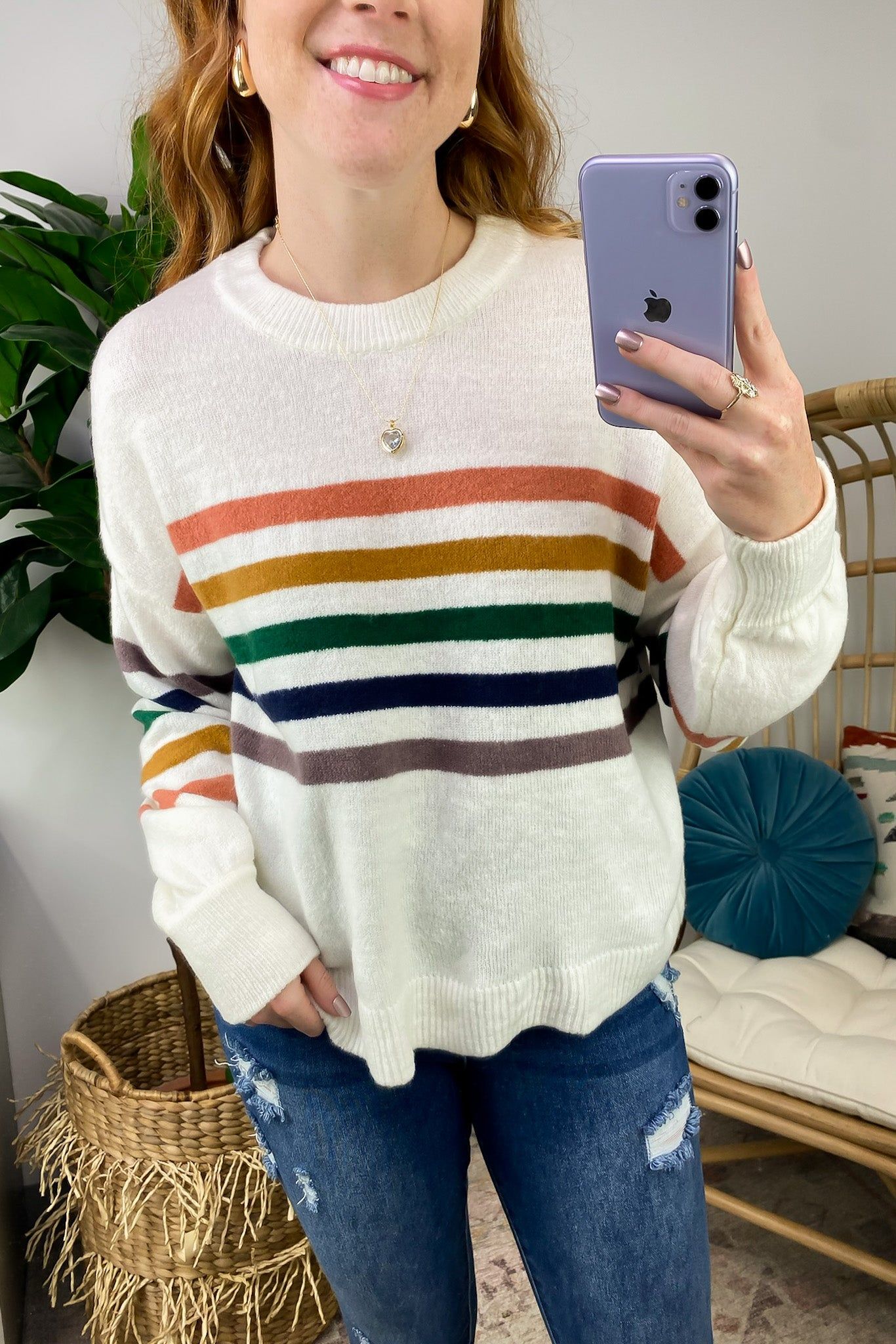 Retro Rainbows Striped Sweater sold by Madison + Mallory product image thumbnail 4