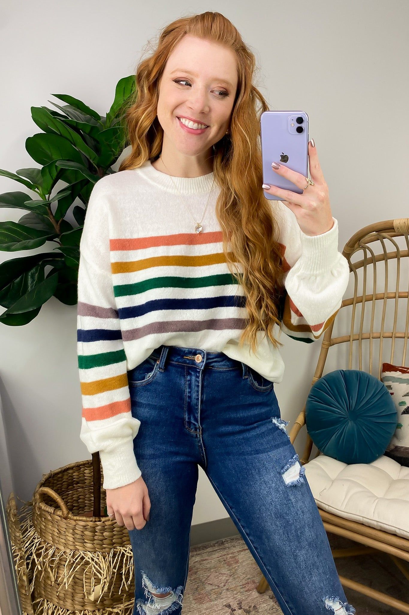Retro Rainbows Striped Sweater sold by Madison + Mallory product image thumbnail 3