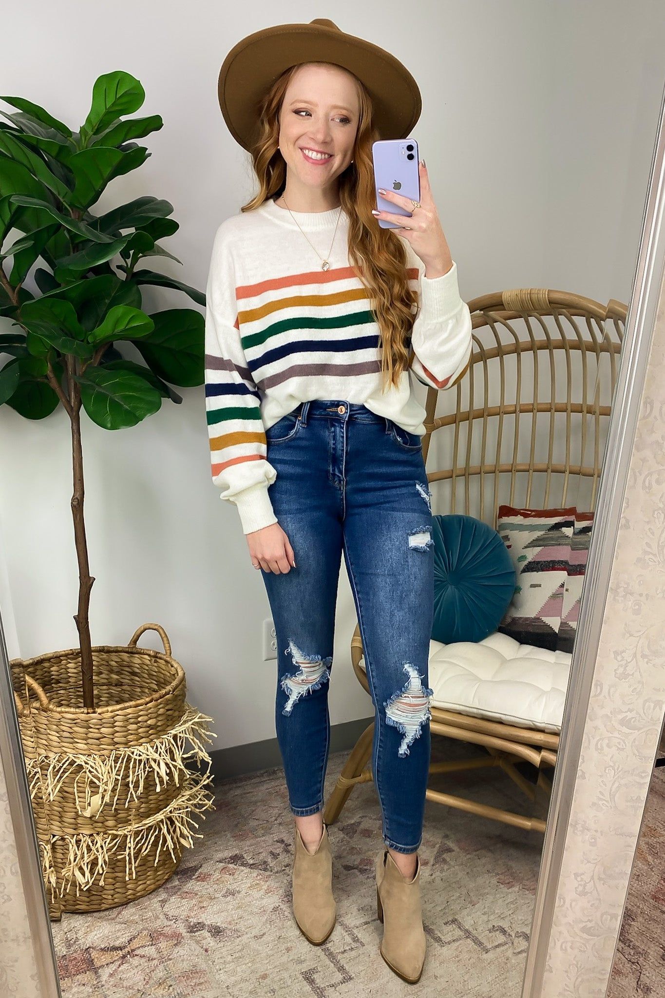 Retro Rainbows Striped Sweater sold by Madison + Mallory product image thumbnail 2