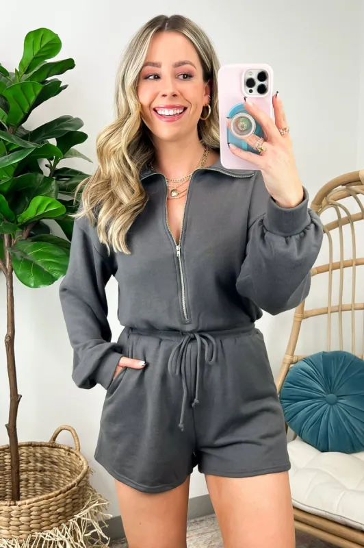 Raisah Zip Up Mock Neck Romper - FINAL SALE sold by Madison + Mallory