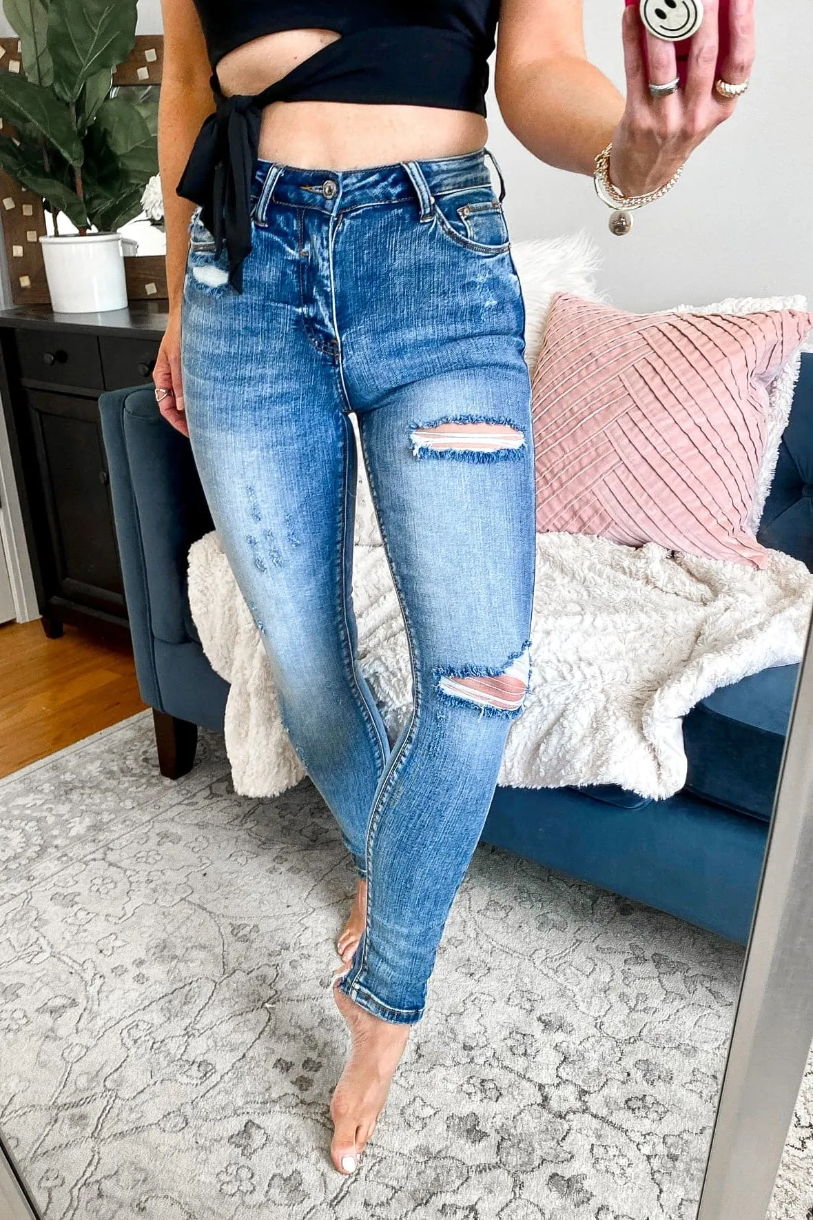 Micaela High Rise Distressed Jeans - FINAL SALE sold by Madison + Mallory product image thumbnail 3