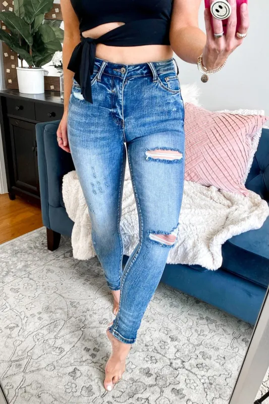 Micaela High Rise Distressed Jeans - FINAL SALE sold by Madison + Mallory