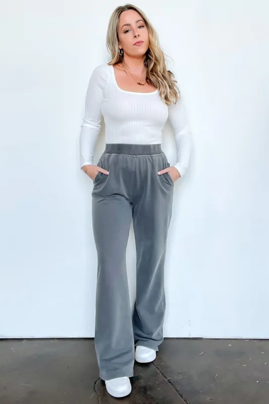 Take a Breather Mineral Wash Wide Leg Lounge Pants- FINAL SALE sold by Madison + Mallory