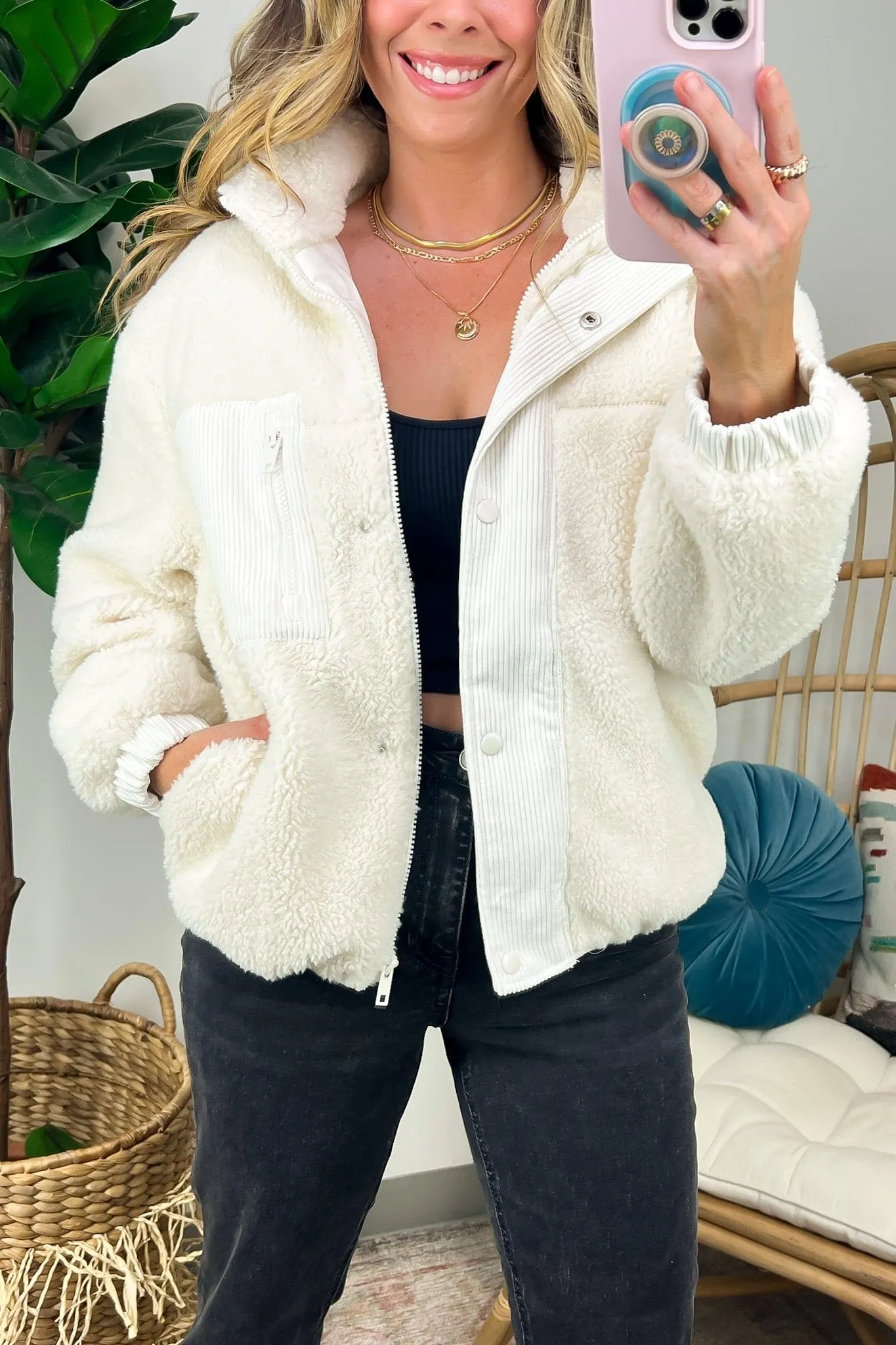 Come Get Cozy Sherpa Puffer Jacket - FINAL SALE sold by Madison + Mallory product image thumbnail 5