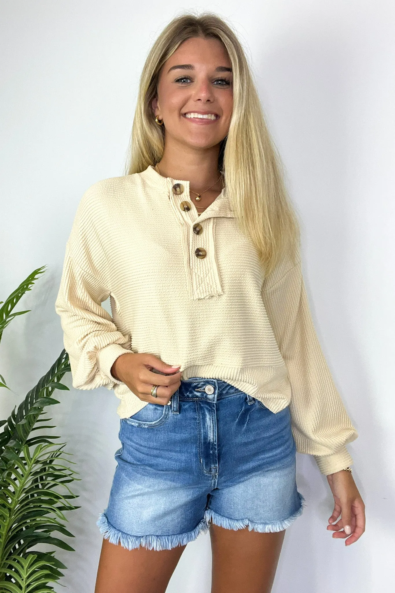 Pheonixx Henley Button Sweater - FINAL SALE sold by Madison + Mallory