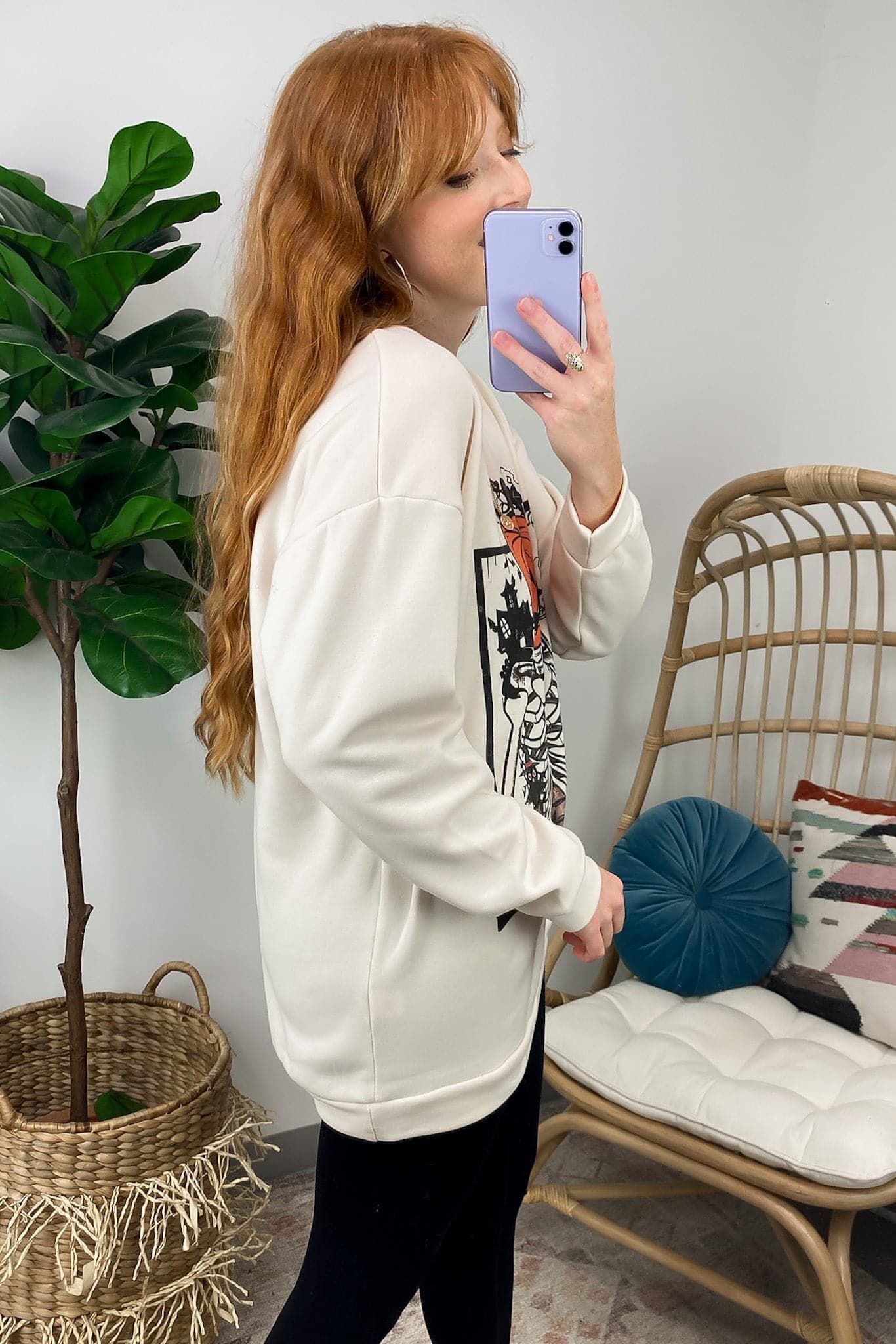 Caffeinated Skeleton Pumpkin Graphic Sweatshirt - FINAL SALE sold by Madison + Mallory product image thumbnail 6