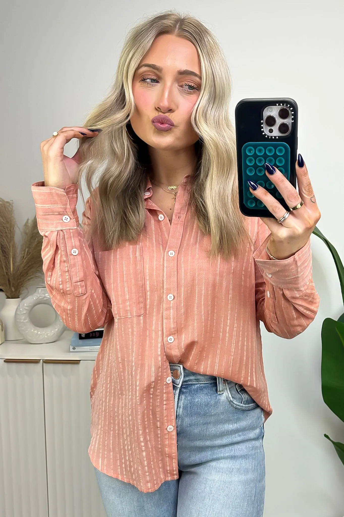 Arobynn Button Down Classic Striped Top - FINAL SALE sold by Madison + Mallory product image thumbnail 4