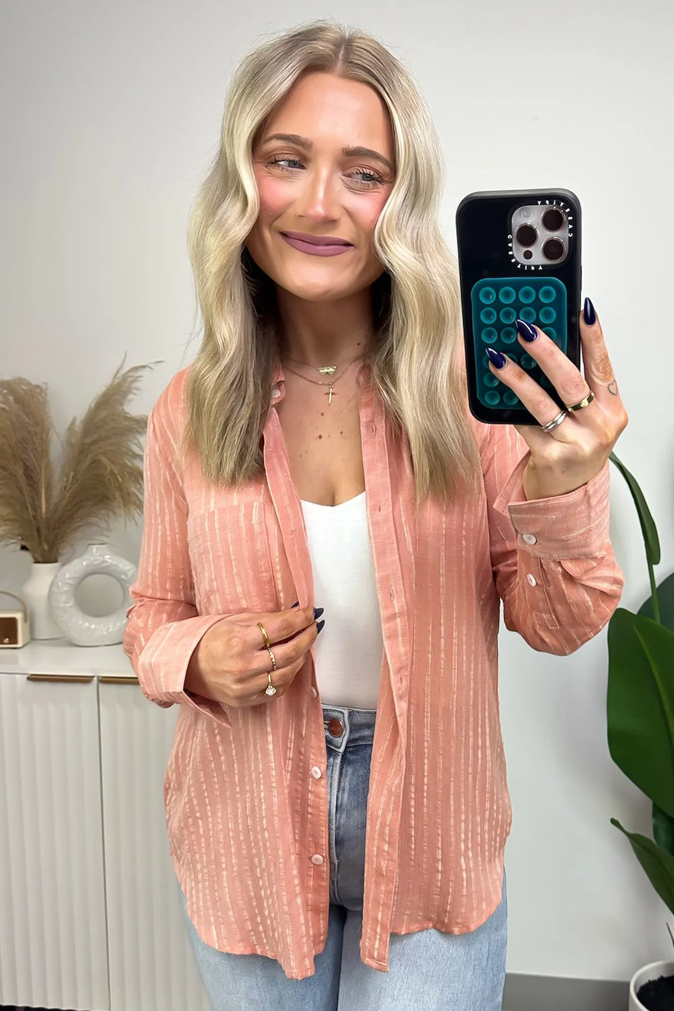 Arobynn Button Down Classic Striped Top - FINAL SALE sold by Madison + Mallory product image thumbnail 3