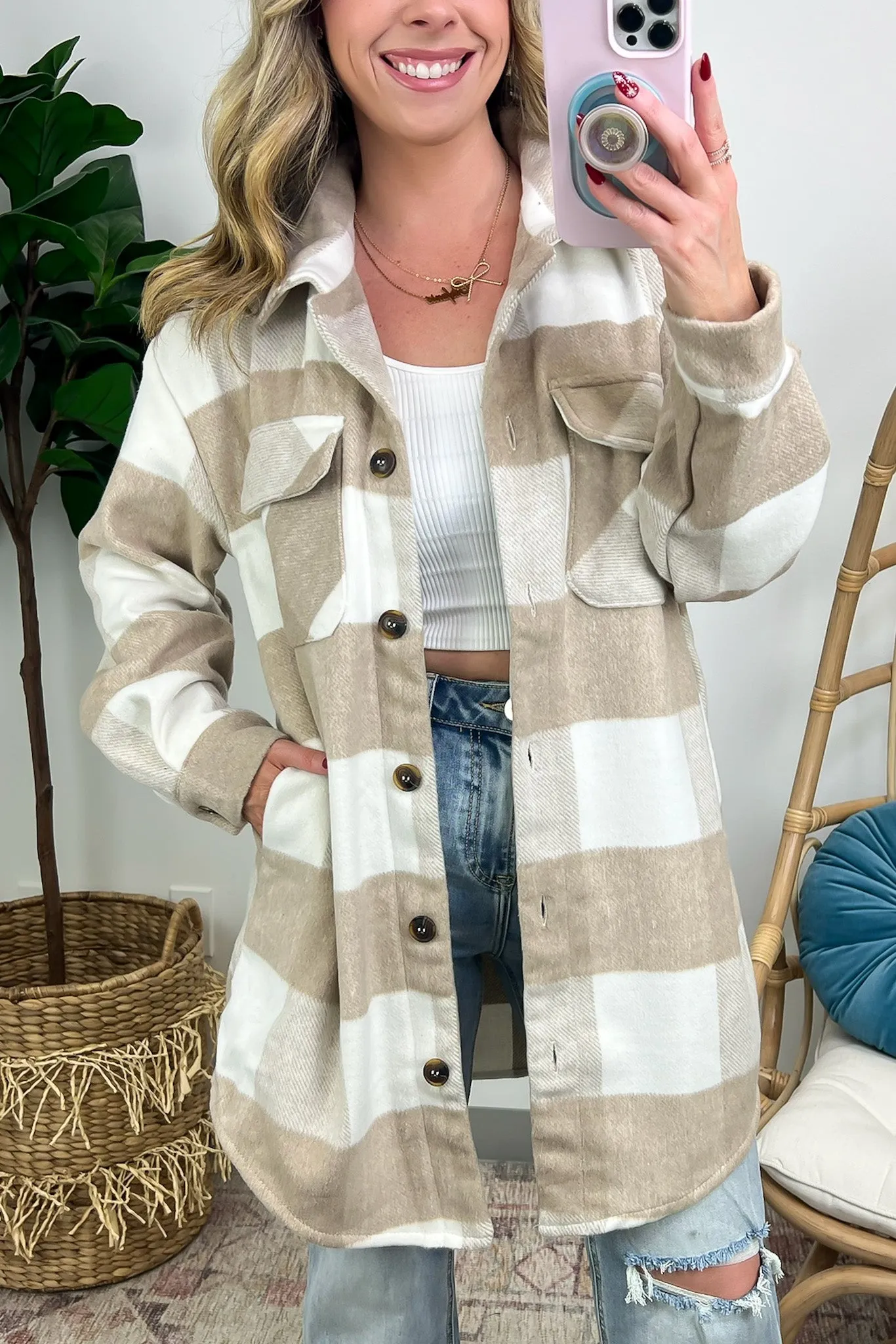 Shyanne Buffalo Plaid Button Down Shacket - FINAL SALE sold by Madison + Mallory product image thumbnail 5