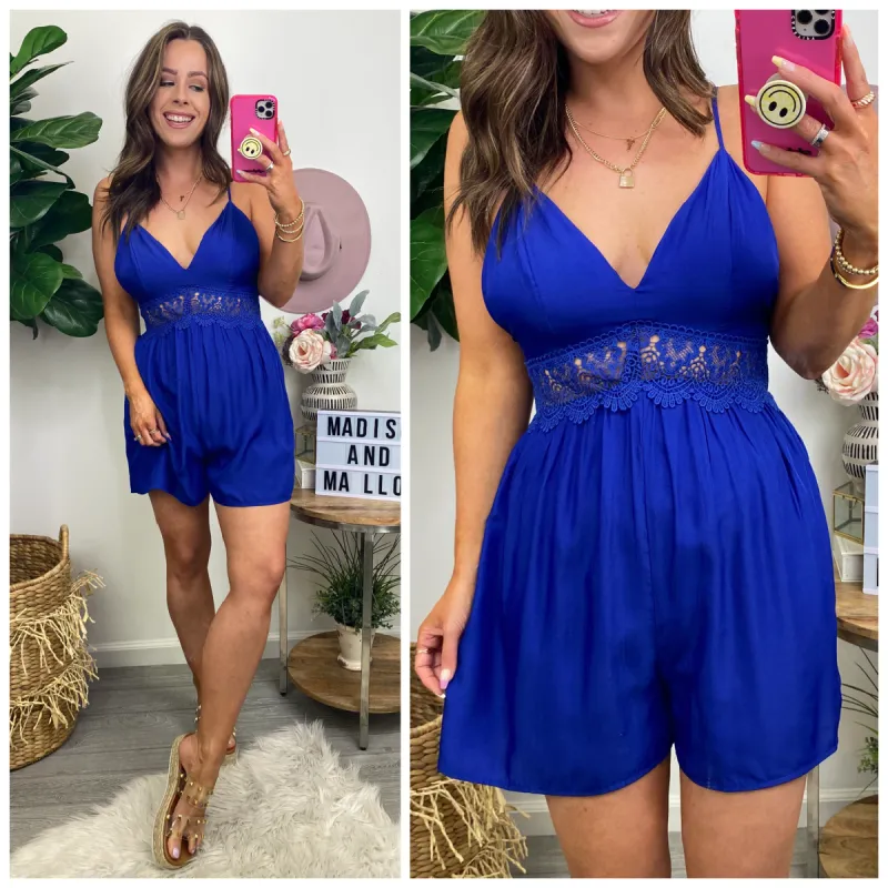 Cristie Crochet Detail Romper - FINAL SALE sold by Madison + Mallory