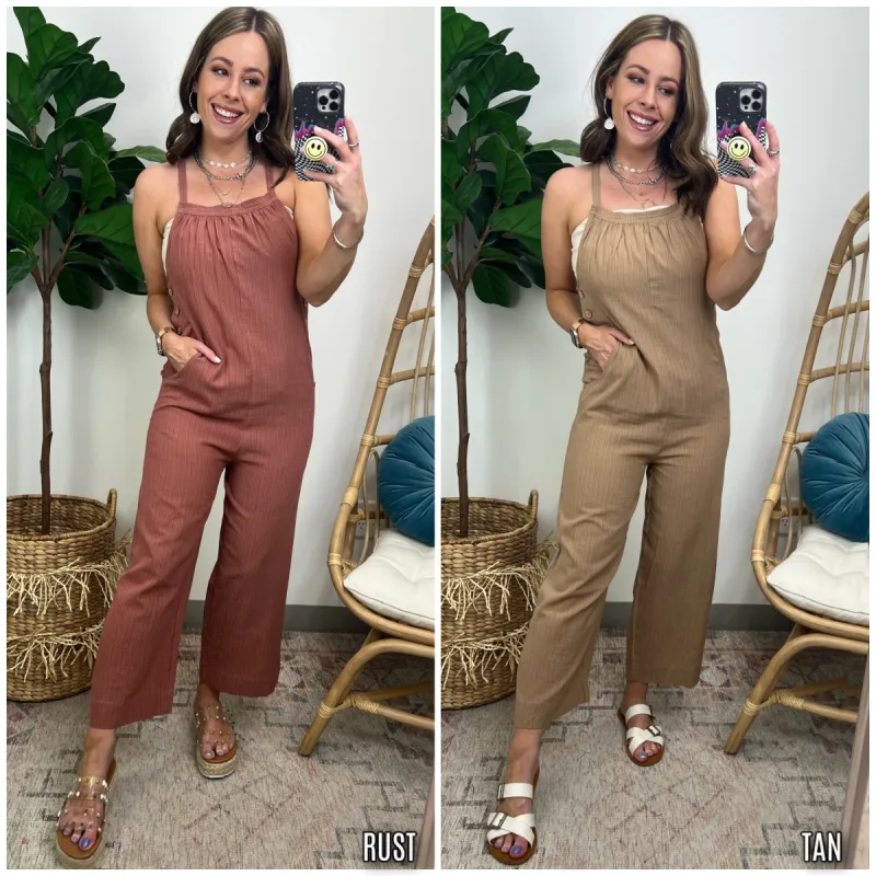 Highway to Paradise Wide Leg Button Overalls - FINAL SALE sold by Madison + Mallory