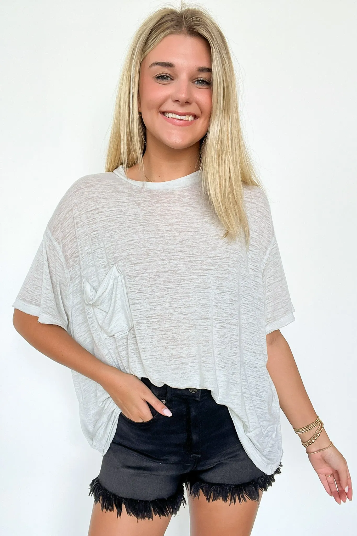 Marisol Burnout Wash Oversized Pocket Top - BACK IN STOCK sold by Madison + Mallory product image thumbnail 4