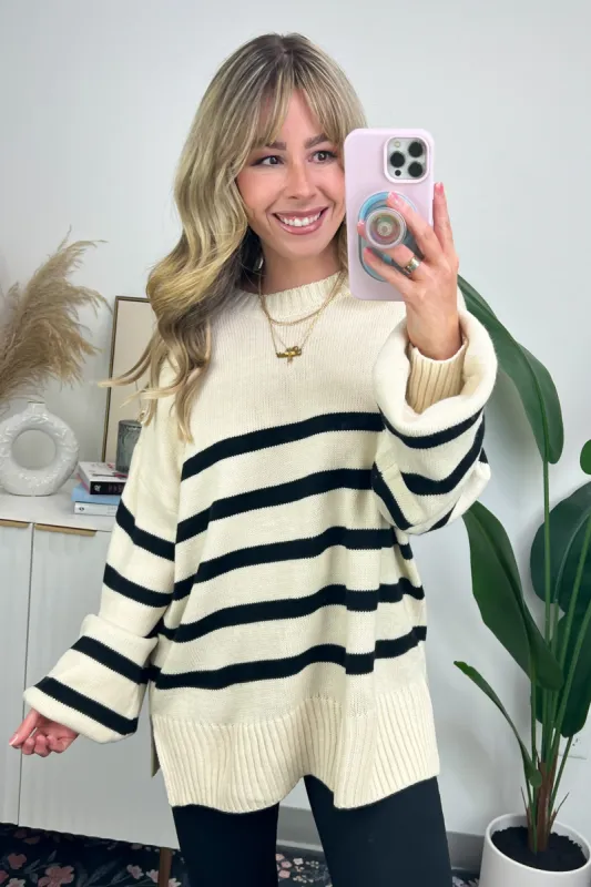 Pamina Striped Knit Sweater - FINAL SALE sold by Madison + Mallory