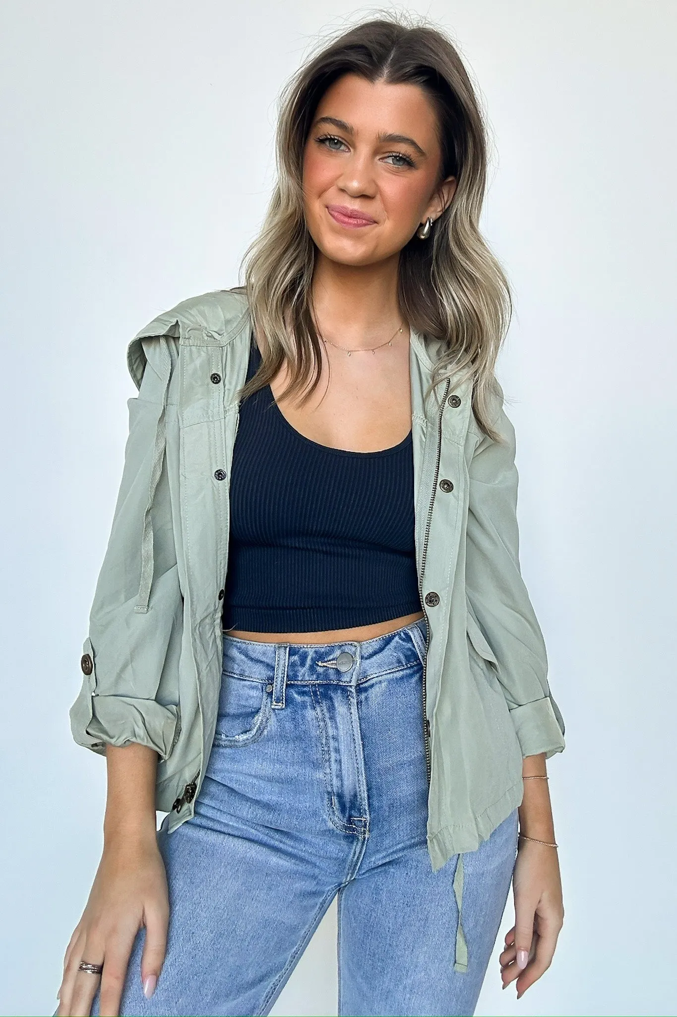 Perfect Possibility Snap Button Hooded Jacket - FINAL SALE sold by Madison + Mallory product image thumbnail 4