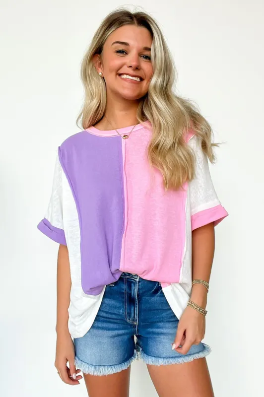 Maia Color Block Oversized Top sold by Madison + Mallory