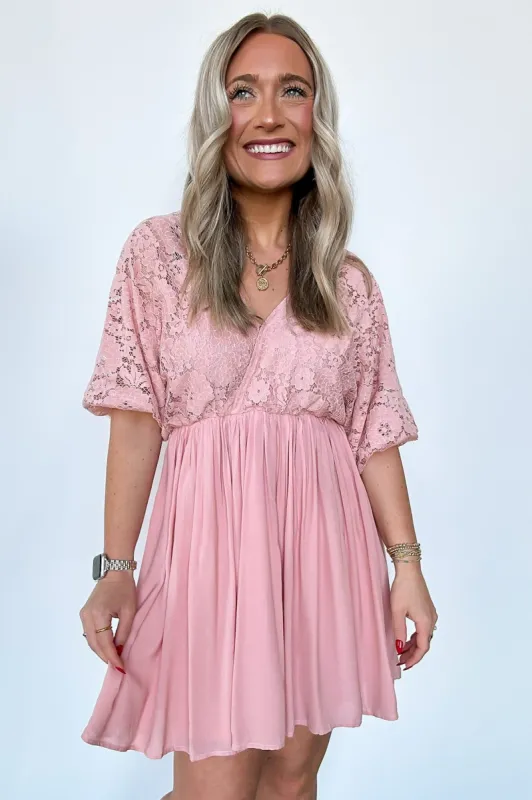 Darling Favorite Lace Detail Surplice Dress - FINAL SALE sold by Madison + Mallory