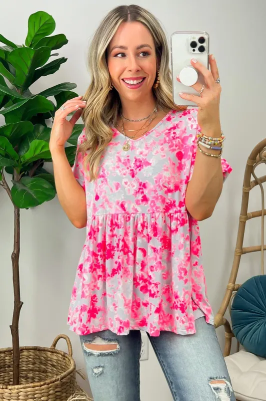 Cutest Confidence Floral Babydoll Peplum Top - FINAL SALE sold by Madison + Mallory
