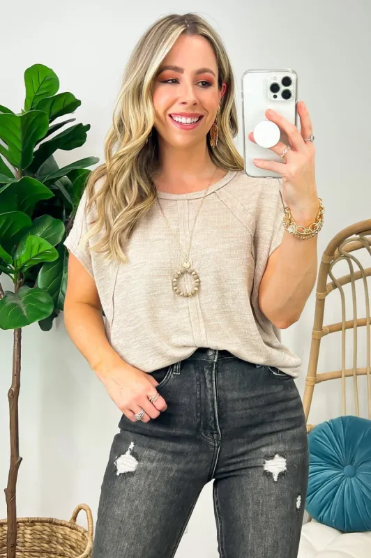 Orlaith Two Tone Rib Knit Open Seam Top - FINAL SALE sold by Madison + Mallory