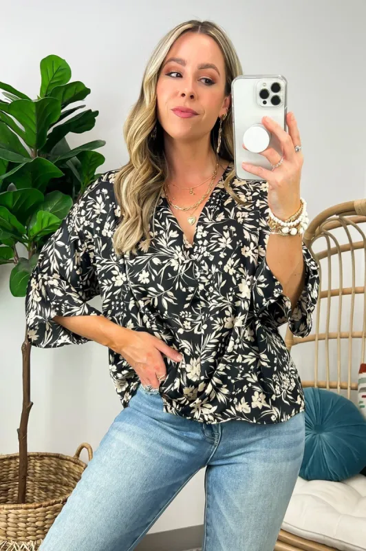 Ciarah Bell Sleeve Floral Print Top - FINAL SALE sold by Madison + Mallory