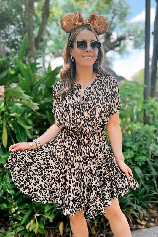 Flirty Flair Animal Print Button Down Dress - FINAL SALE sold by Madison + Mallory
