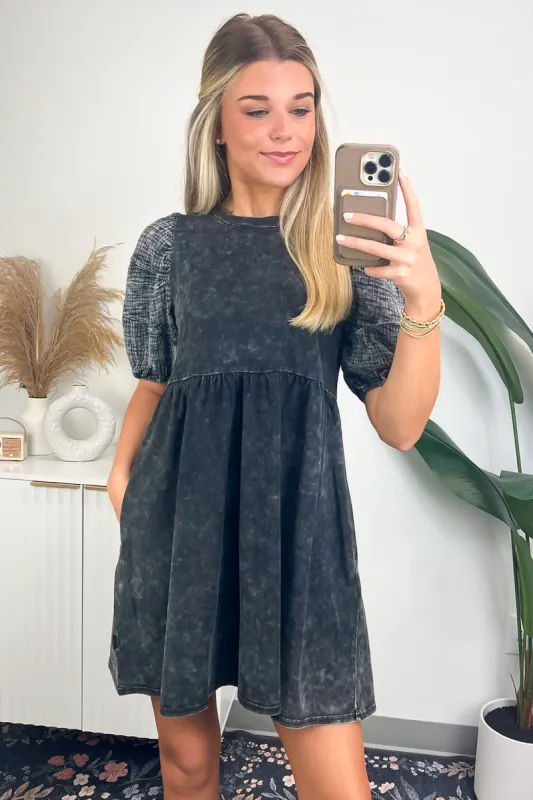 Faunna Puff Sleeve Dress - BACK IN STOCK sold by Madison + Mallory