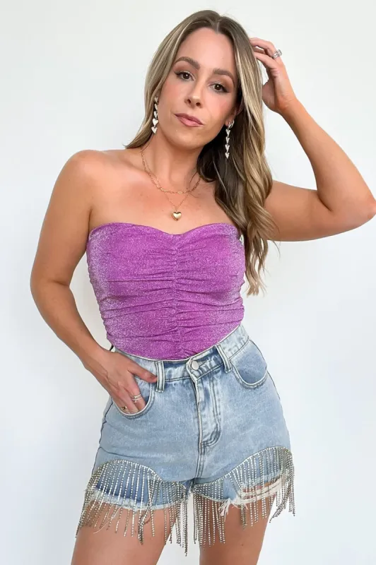 Sincerely Brilliant Ruched Strapless Bodysuit - FINAL SALE sold by Madison + Mallory