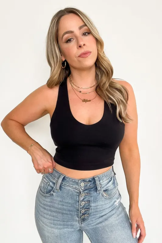 Khari Ribbed Cropped Racerback Tank Top - BACK IN STOCK sold by Madison + Mallory