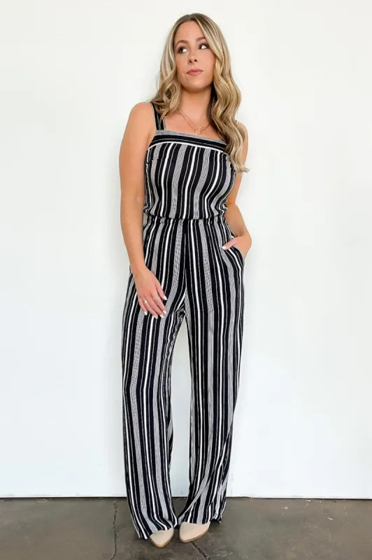 Cambre Striped Tie Back Jumpsuit - FINAL SALE sold by Madison + Mallory