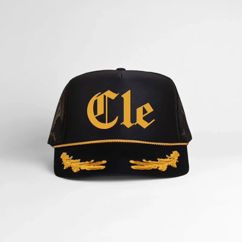 Cle Old Letters Trucker Hat made by Oceanne