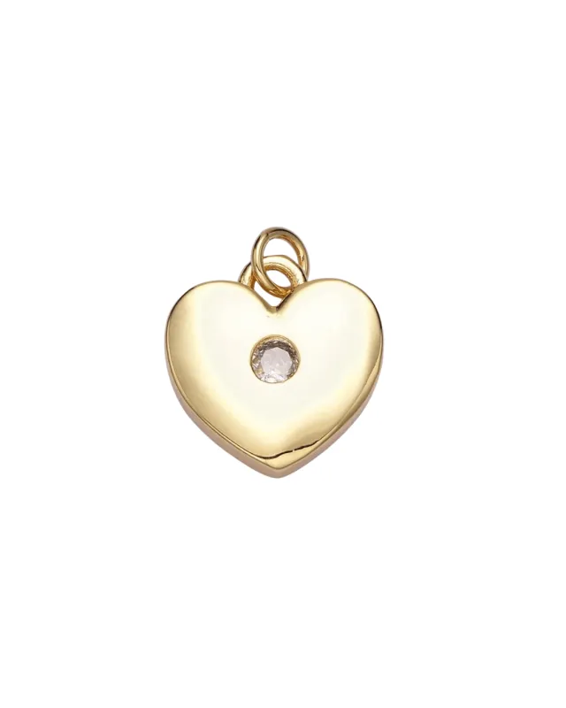 Heart with CZ Charm made by Oceanne
