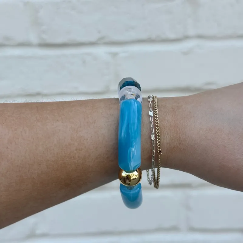 Aquamarine Gemstone Bracelet made by Oceanne