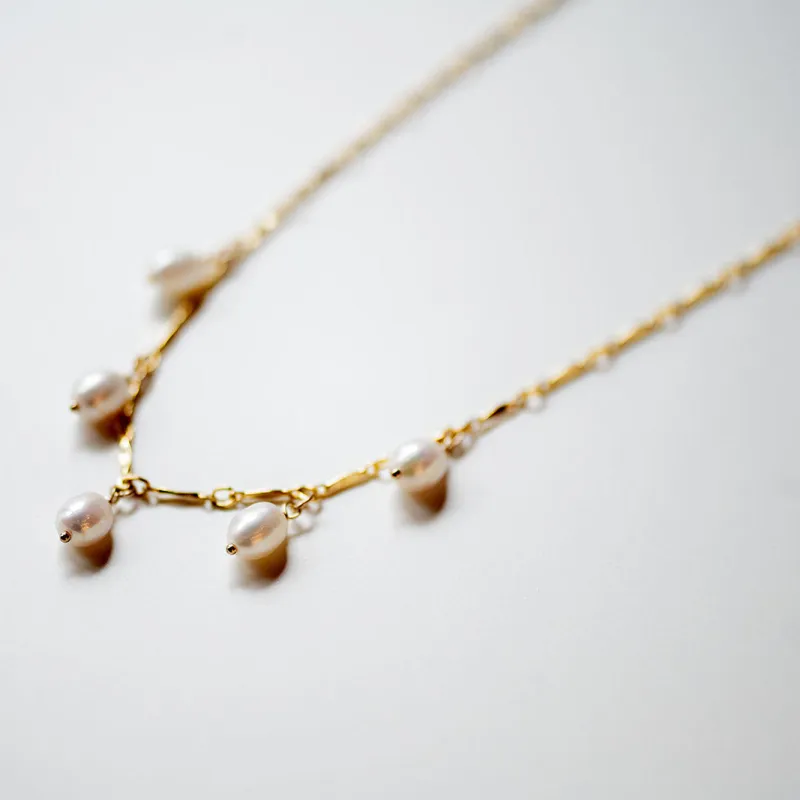 Pearl Dewdrop Necklace made by Oceanne