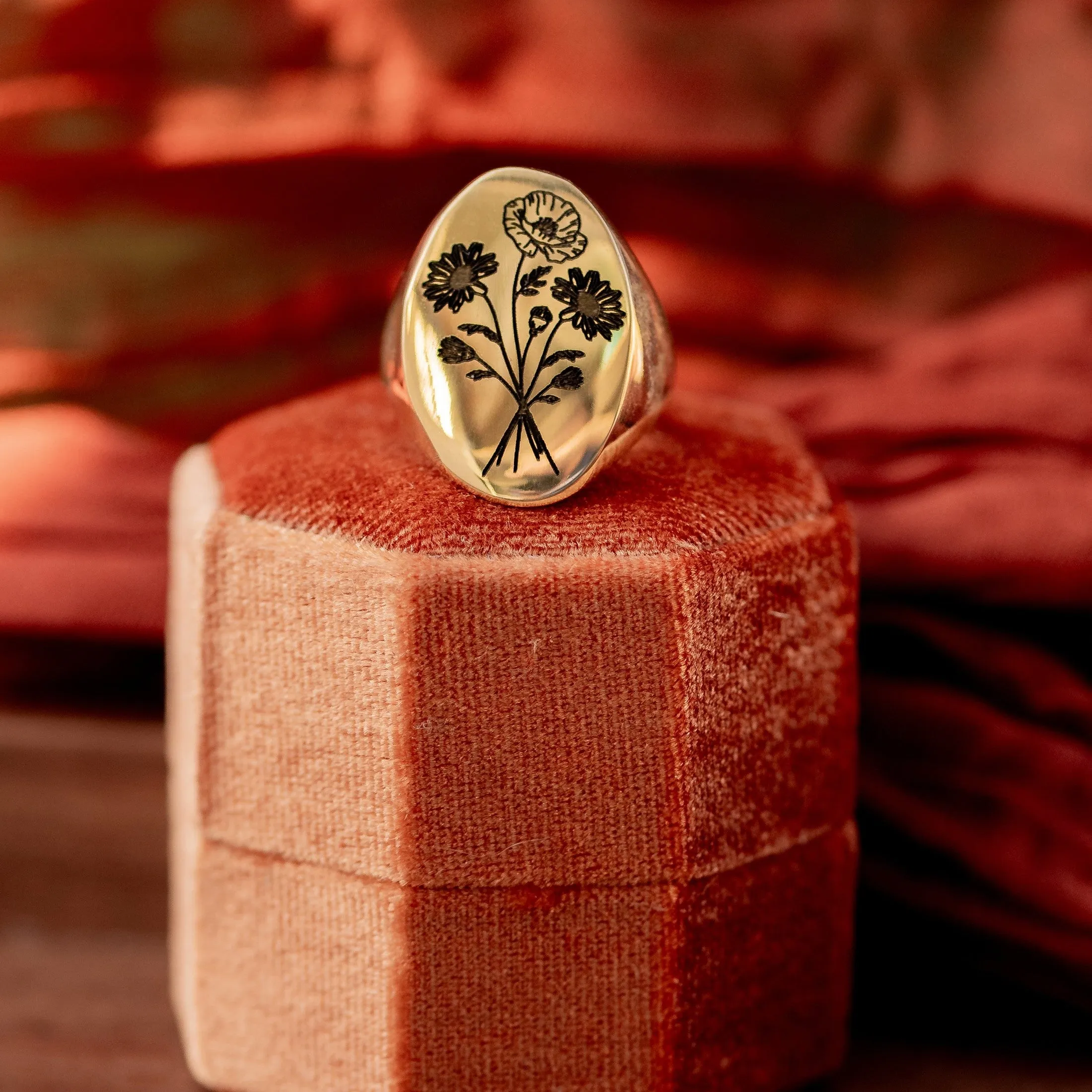 Bloom Birthflowers Signet Ring sold by Oceanne product image thumbnail 3