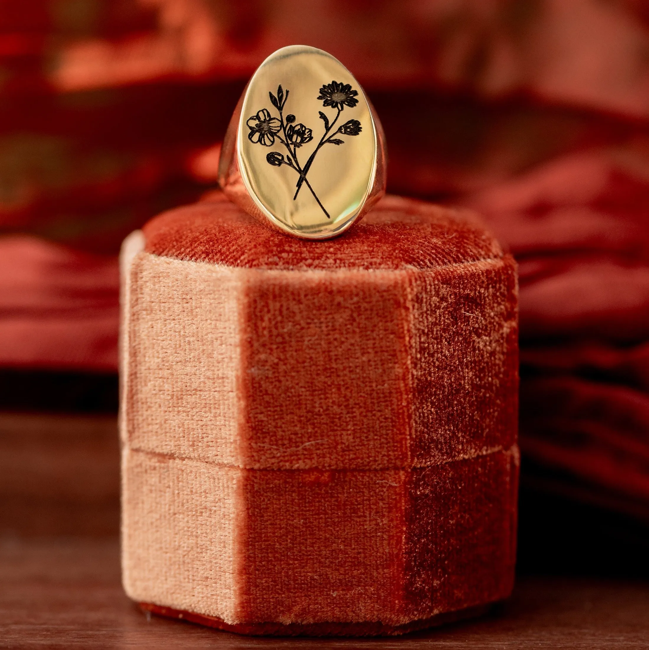 Bloom Birthflowers Signet Ring sold by Oceanne product image thumbnail 4