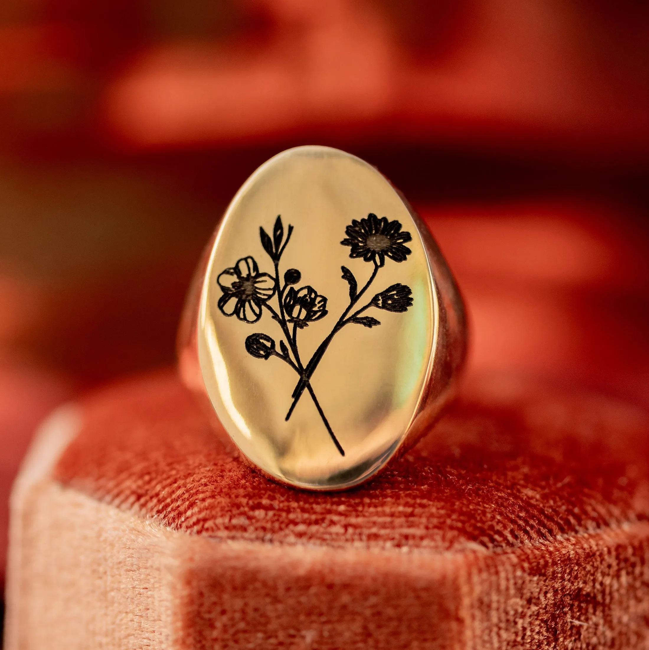 Bloom Birthflowers Signet Ring sold by Oceanne product image thumbnail 2