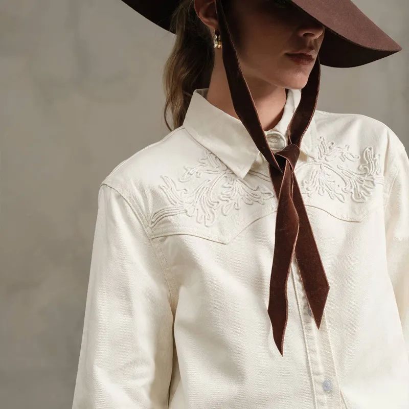 Embroidered Western Shirt made by Raisonnel