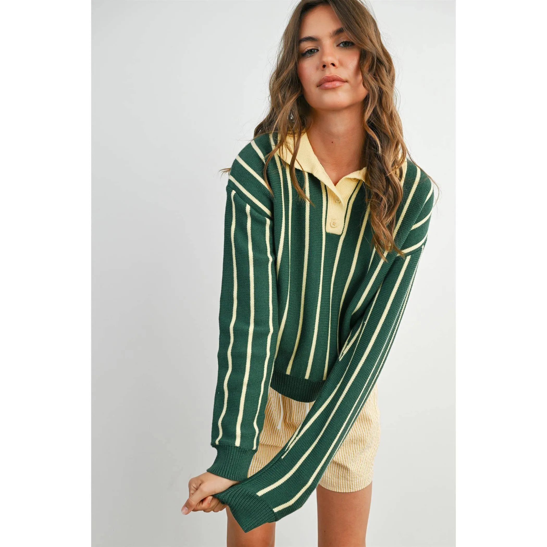 Collared Striped Polo Sweater sold by Oceanne product image thumbnail 4