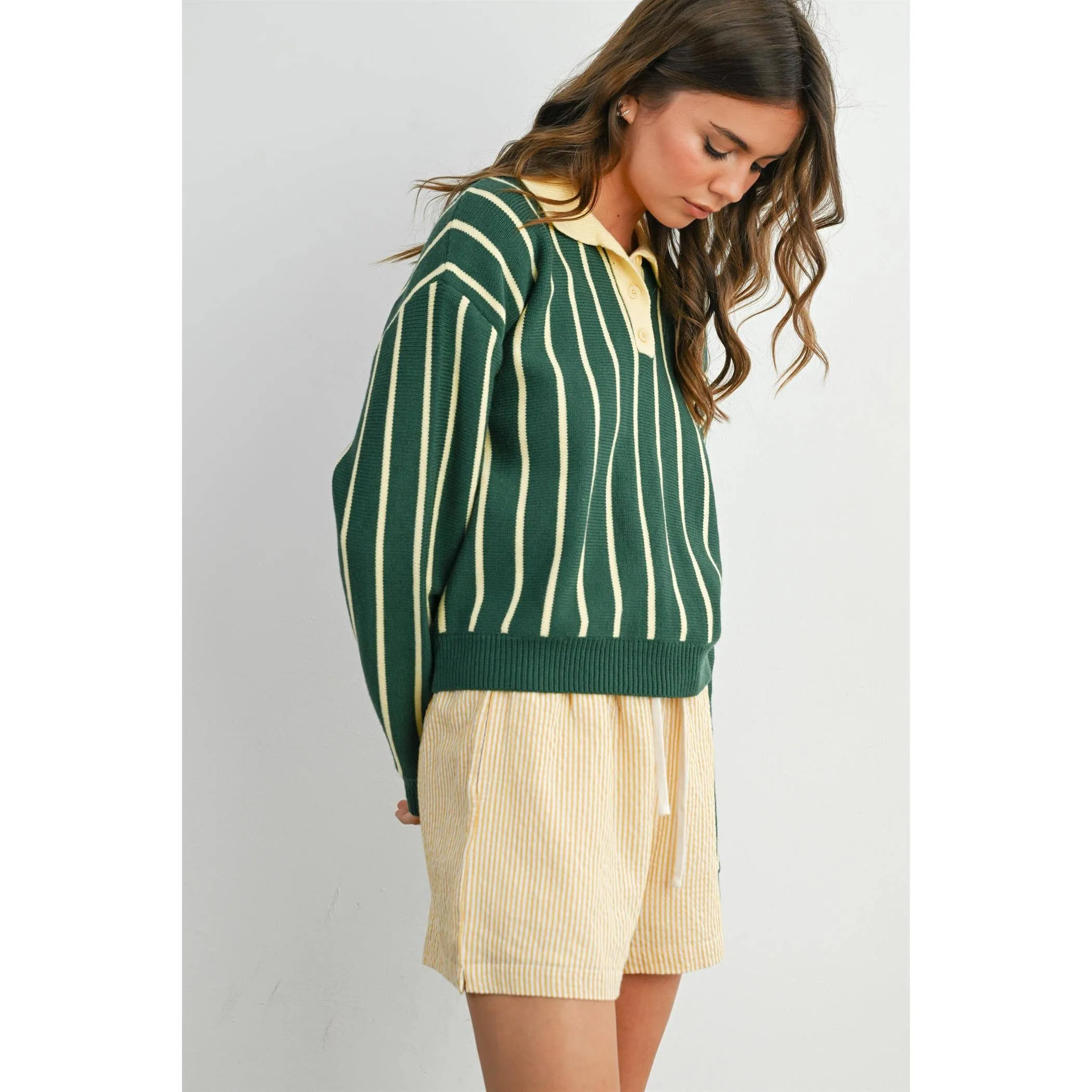Collared Striped Polo Sweater sold by Oceanne product image thumbnail 5