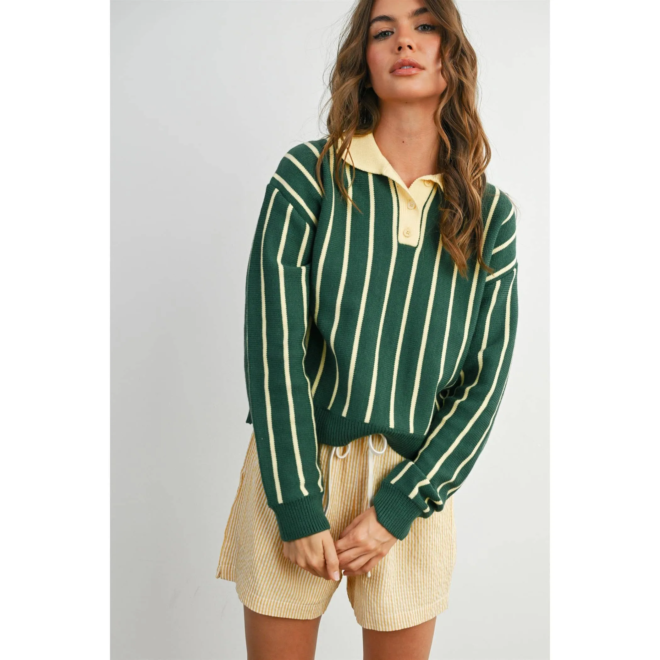 Collared Striped Polo Sweater sold by Oceanne product image thumbnail 3
