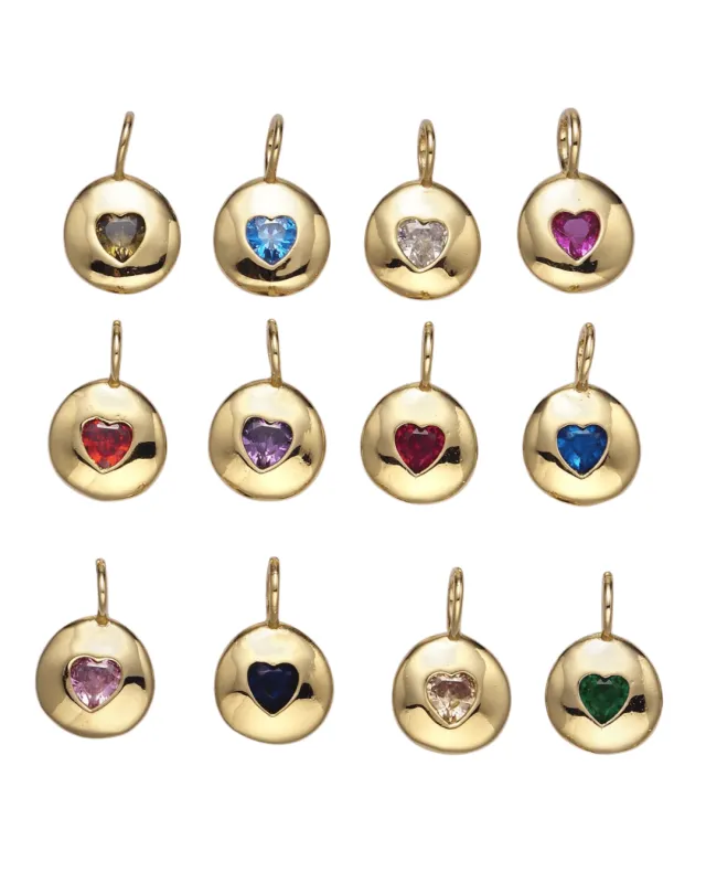 Heart Birthstone Charms made by Oceanne