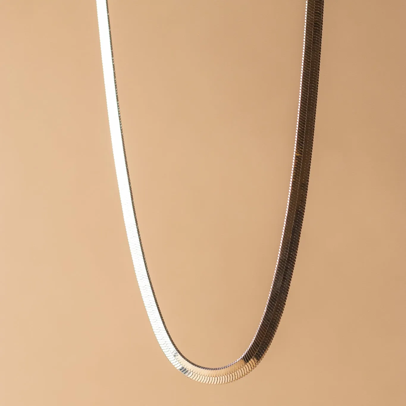 Rhodium Filled Herringbone Necklace sold by Oceanne product image thumbnail 3