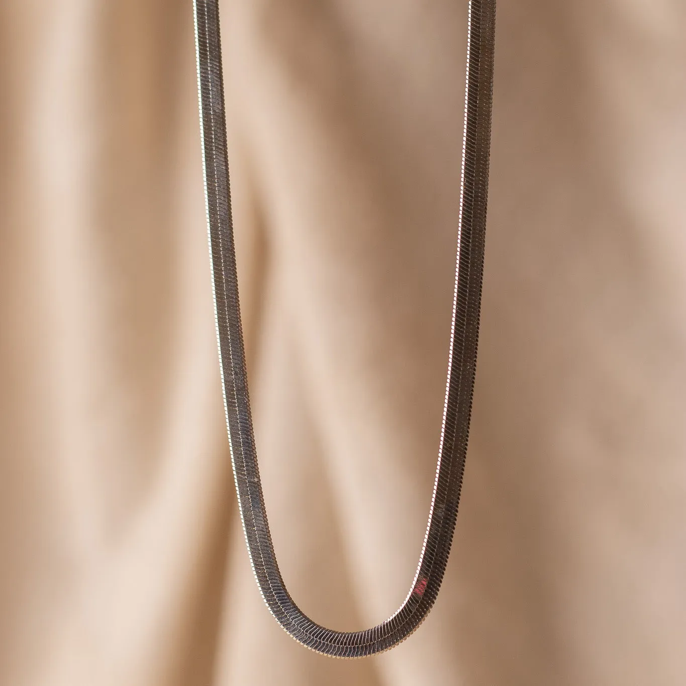 Rhodium Filled Herringbone Necklace sold by Oceanne product image thumbnail 2