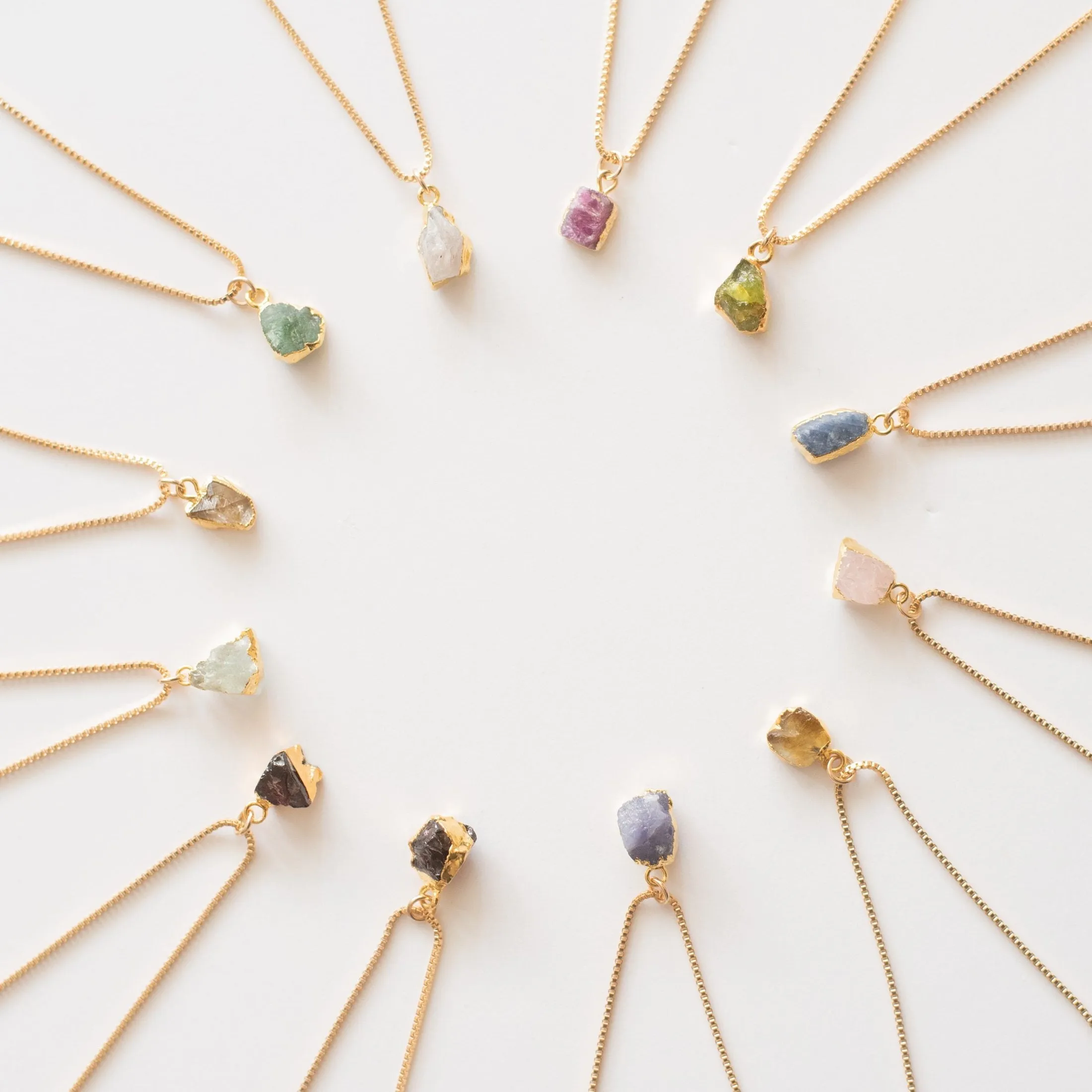 24k Gold Foil Raw Birthstone Necklace sold by Oceanne