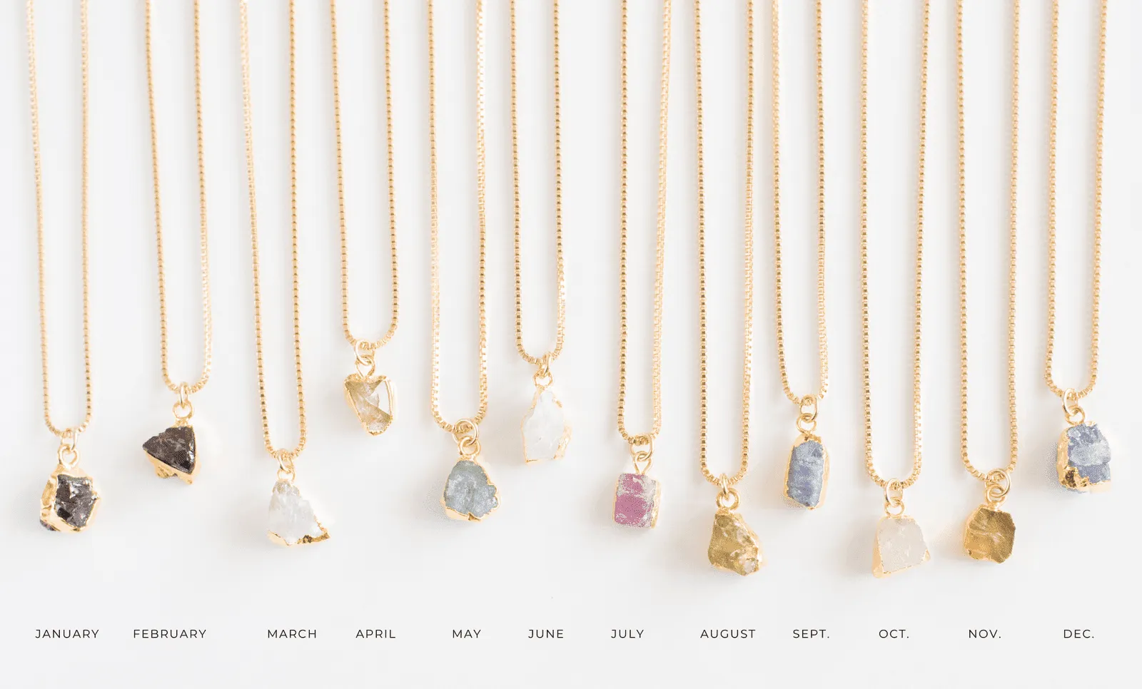 24k Gold Foil Raw Birthstone Necklace sold by Oceanne product image thumbnail 4