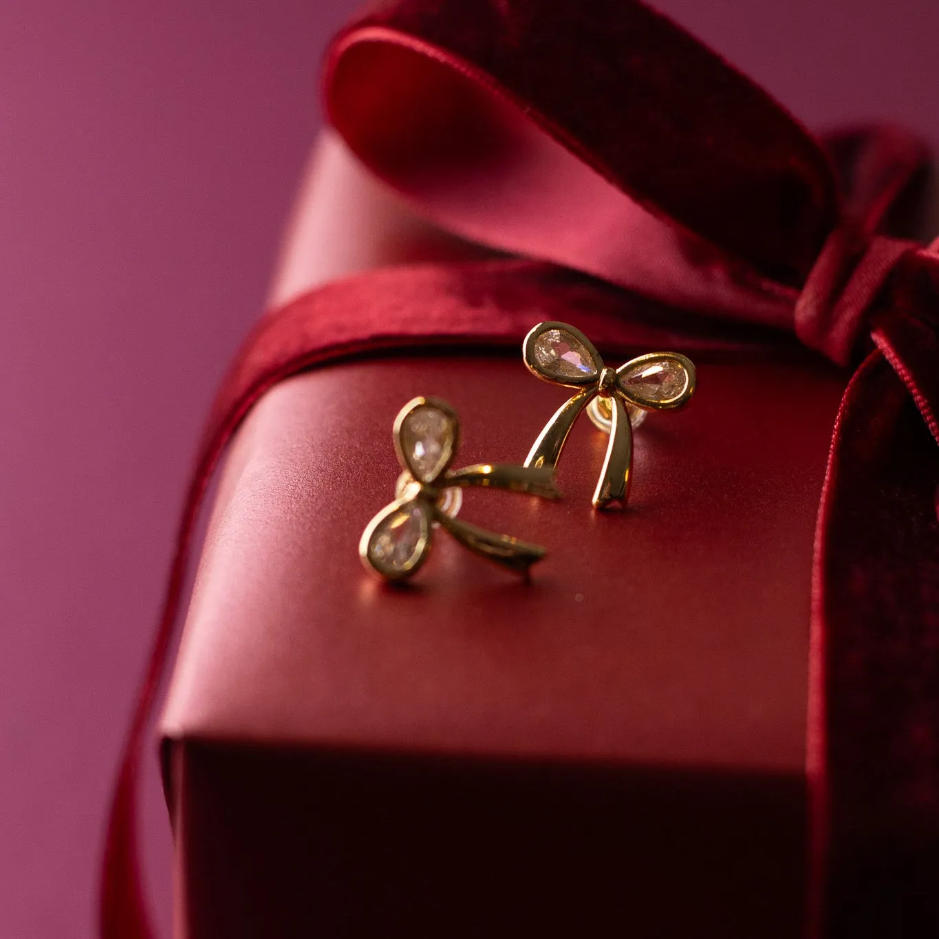 Gold Bow Studs sold by Oceanne product image thumbnail 3