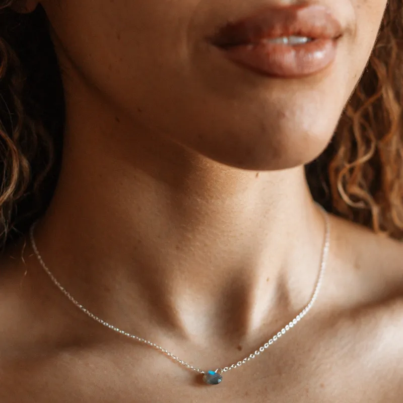 Labradorite Drop Necklace made by Oceanne
