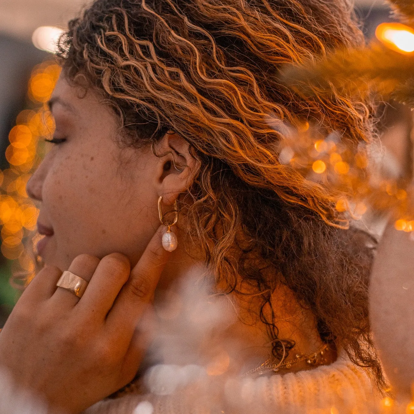 Karina Freshwater Pearl Hoops sold by Oceanne product image thumbnail 3